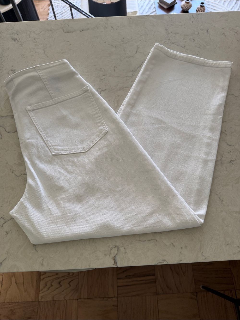 Worn Once! Veronica Beard White Wide Leg Crosbie Crop Jean. - Picture 7 of 12